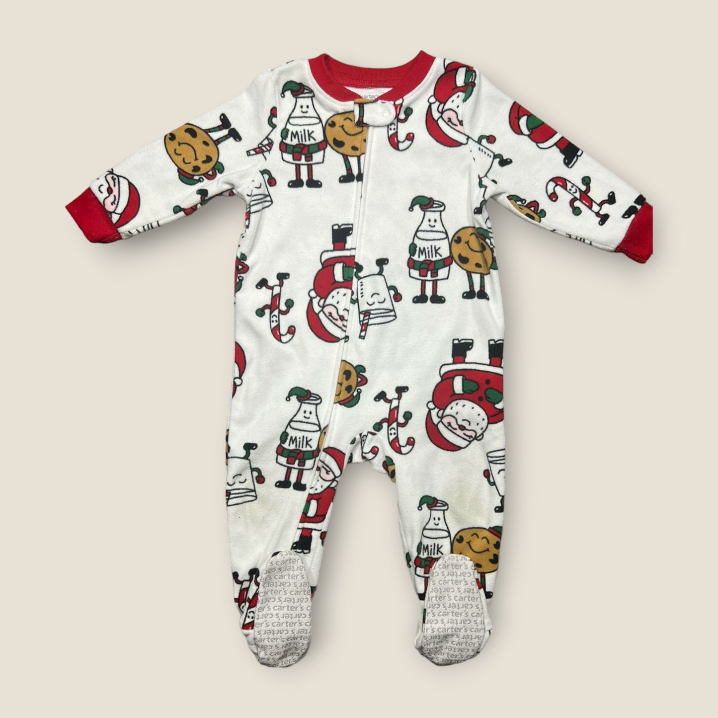 Pijama Fleece de piecitos 12 meses Carters